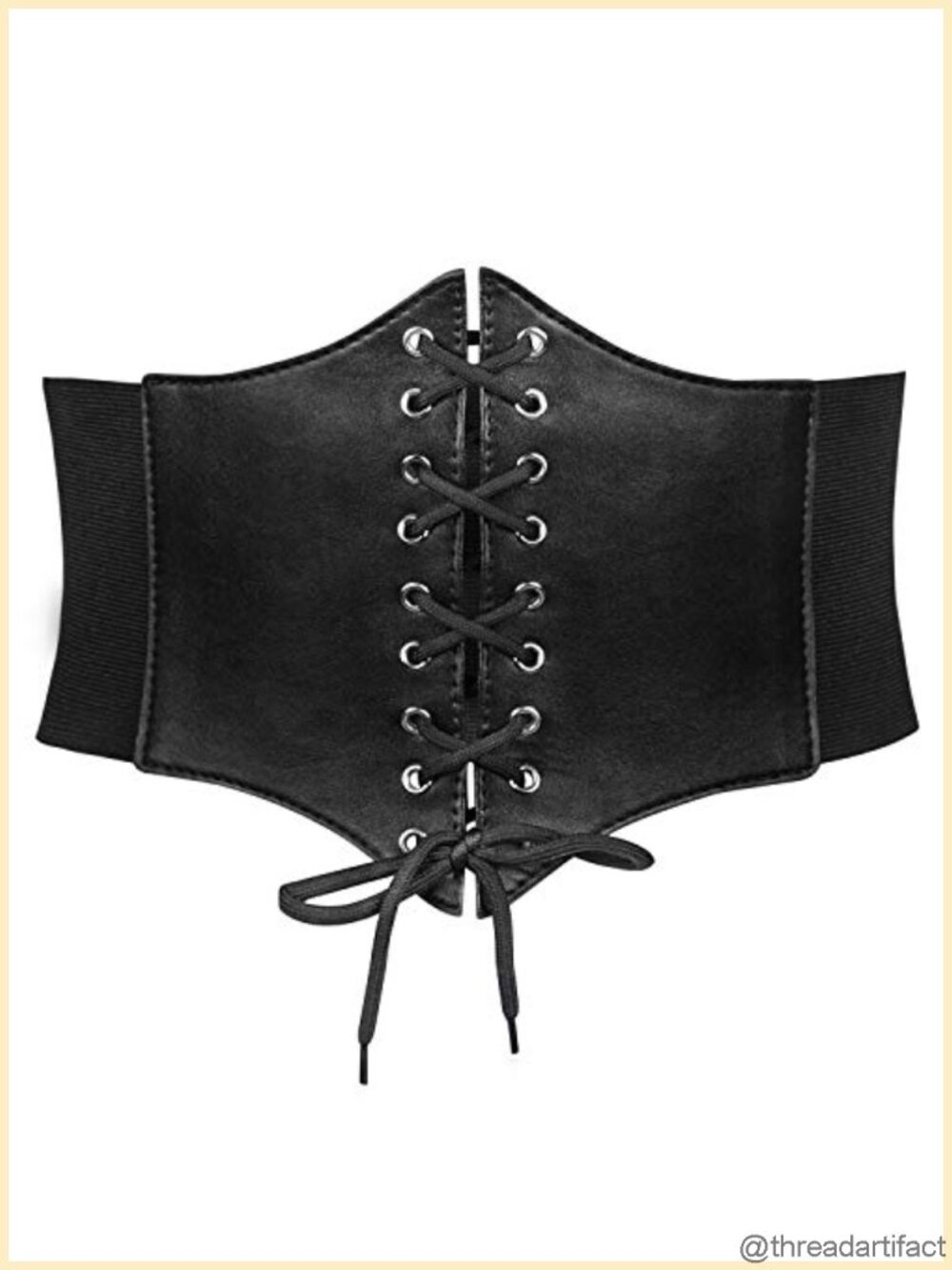 Women's Renaissance Corset Belt Elastic Wide Waist PU Leather Lace-Up